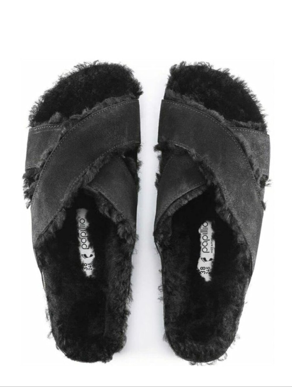 Papillio By Birkenstock Daytona Shearling Lined Suede Platform Slides Size 40